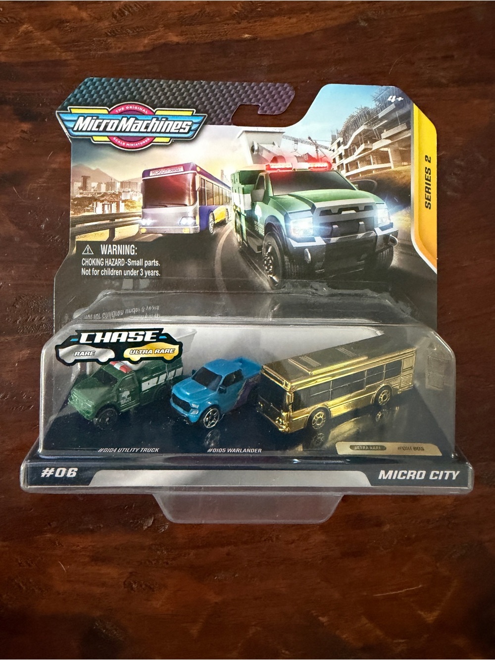 Micro Machines Series 2 #06 Micro City Ultra Rare Gold Chase Bus #0111 Sealed